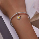 Pendentif petit soleil en argent sterling S925, accessoires de collier et bracelet de bricolage, petit soleil