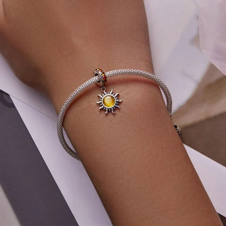 Pendentif petit soleil en argent sterling S925, accessoires de collier et bracelet de bricolage, petit soleil