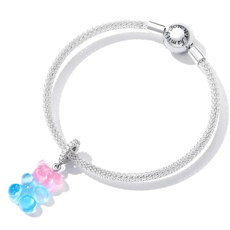 S925 Argent Sterling Ours Sucré Pendentif DIY Bracelet Collier Accessoires, Ours Sucré