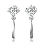 Boucles d'oreilles clous en argent sterling S925 pour femmes, brillant (argent)
