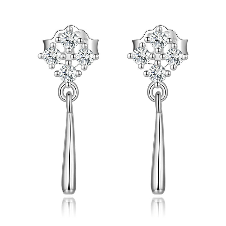 Boucles d'oreilles clous en argent sterling S925 pour femmes, brillant (argent)