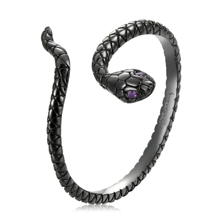 Bague femme serpent mystérieux en argent sterling S925, serpent mystérieux