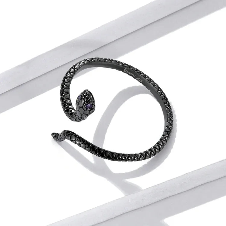 Bague femme serpent mystérieux en argent sterling S925, serpent mystérieux