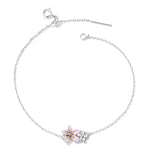 S925 Argent Sterling Bracelet Fleur de Cerisier Bijoux pour Femmes, Fleur de Cerisier
