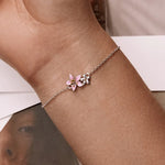 S925 Argent Sterling Bracelet Fleur de Cerisier Bijoux pour Femmes, Fleur de Cerisier