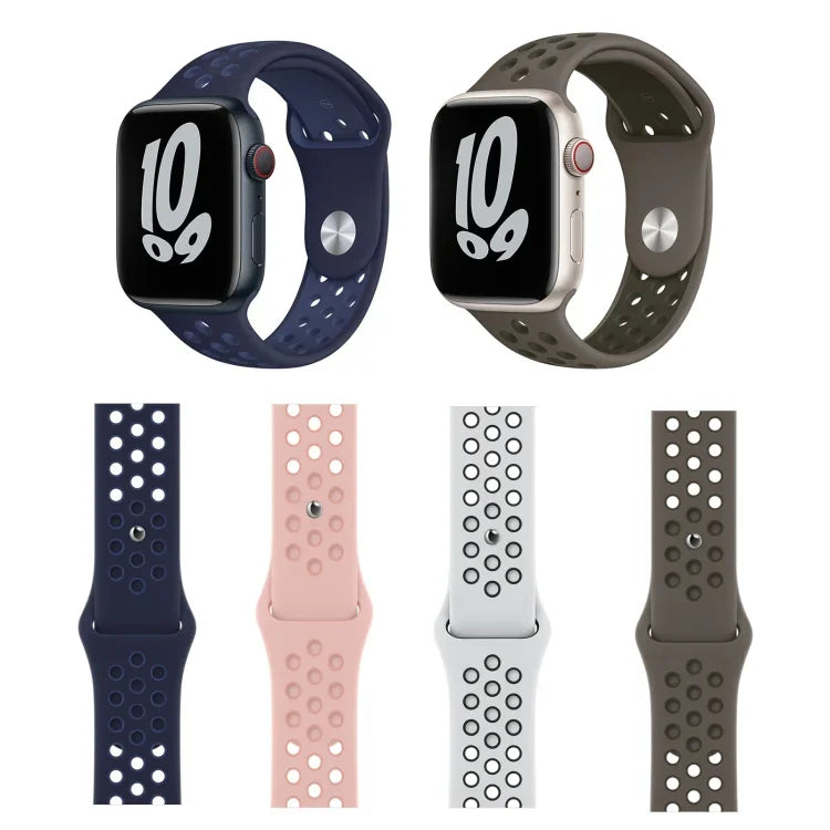 Bracelet de montre sport en silicone pour Apple Watch Series, 7 41 mm / 6&SE&5&4 40 mm / 3&2&1 38 mm, 7 45 mm / 6&SE&5&4 44 mm / 3&2&1 42 mm