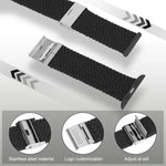 Bracelet de montre tressé en nylon pour Apple Watch Series, 7 41mm / 6&SE&5&4 40mm / 3&2&1 38mm