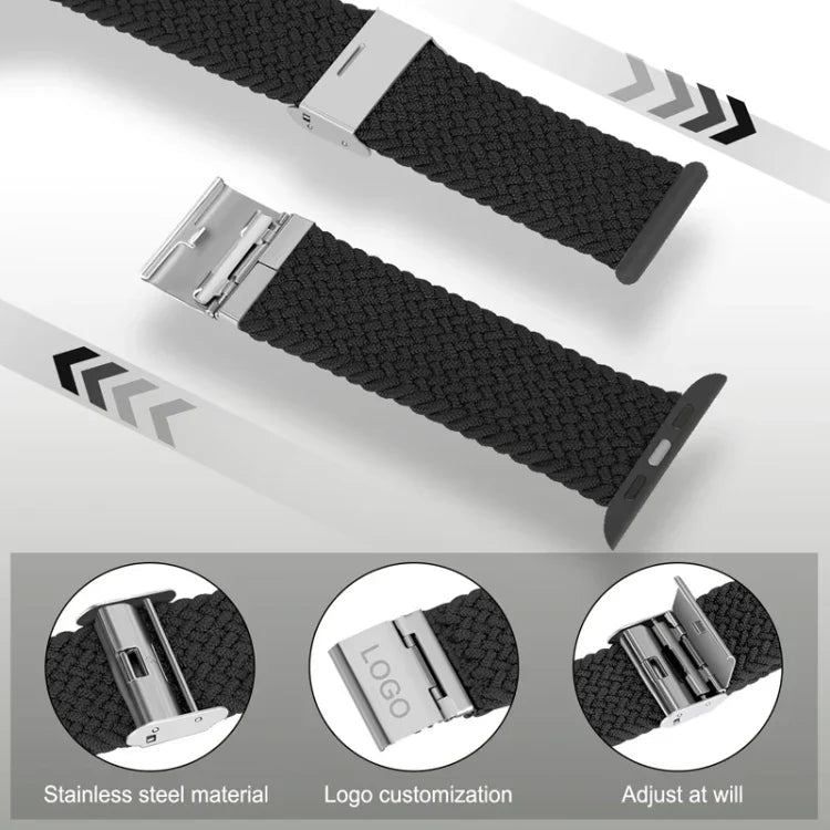 Bracelet de montre tressé en nylon pour Apple Watch Series, 7 41mm / 6&SE&5&4 40mm / 3&2&1 38mm