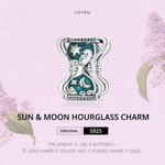 Perles Sablier Soleil Lune en Argent Sterling S925 pour Bracelet et Collier DIY, Sablier Soleil Lune