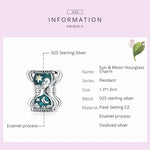 Perles Sablier Soleil Lune en Argent Sterling S925 pour Bracelet et Collier DIY, Sablier Soleil Lune