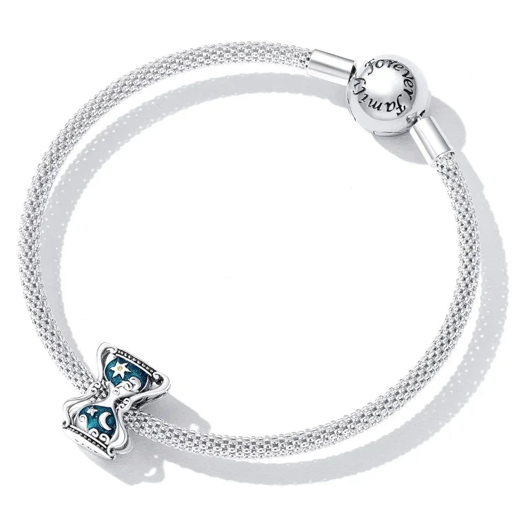 Perles Sablier Soleil Lune en Argent Sterling S925 pour Bracelet et Collier DIY, Sablier Soleil Lune