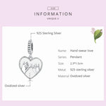 Pendentif Cœur Main dans la Main en Argent Sterling S925, Accessoires de Collier Bracelet DIY, Main dans la Main
