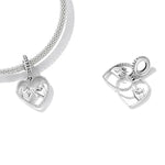 Pendentif Cœur Main dans la Main en Argent Sterling S925, Accessoires de Collier Bracelet DIY, Main dans la Main