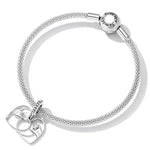 Pendentif Cœur Main dans la Main en Argent Sterling S925, Accessoires de Collier Bracelet DIY, Main dans la Main