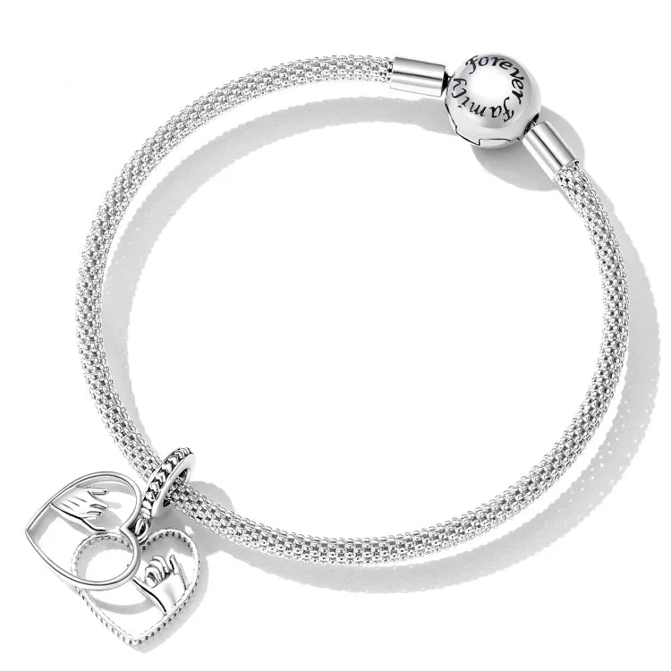Pendentif Cœur Main dans la Main en Argent Sterling S925, Accessoires de Collier Bracelet DIY, Main dans la Main