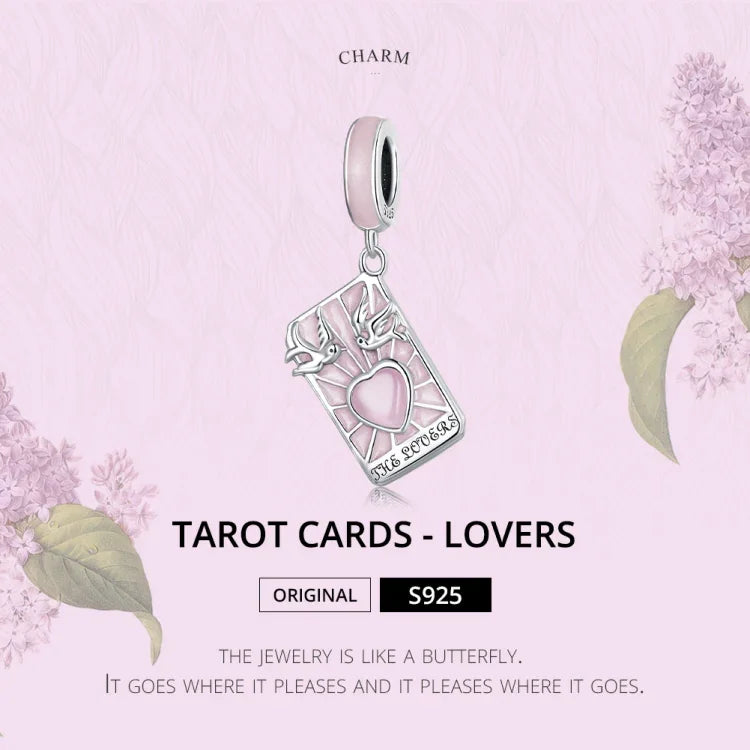 Pendentif Tarot l'Amoureux en argent sterling S925, accessoires de bracelet et collier DIY, Tarot l'Amoureux