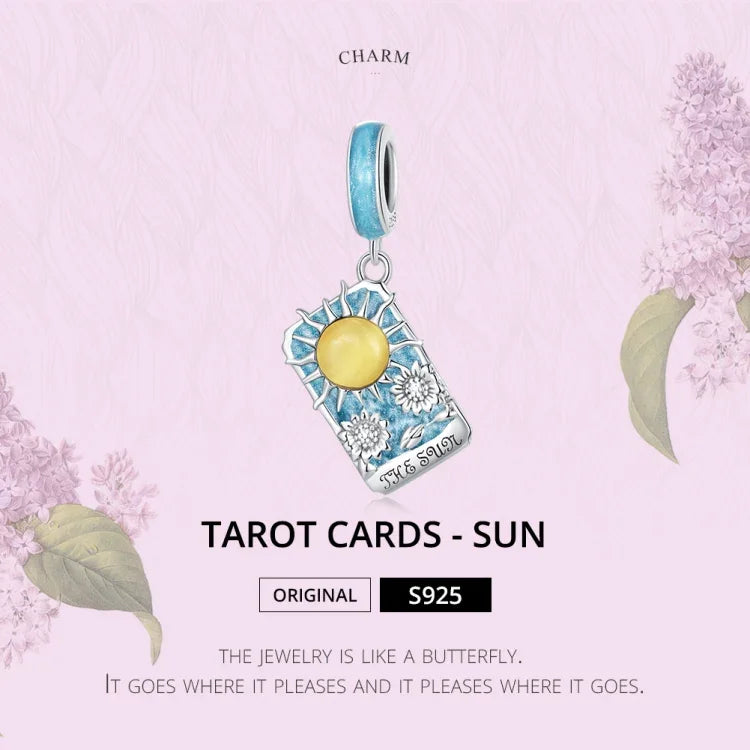 S925 Argent Sterling Tarot Soleil Pendentif DIY Bracelet Collier Accessoires, Tarot Soleil