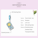 S925 Argent Sterling Tarot Soleil Pendentif DIY Bracelet Collier Accessoires, Tarot Soleil