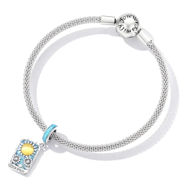 S925 Argent Sterling Tarot Soleil Pendentif DIY Bracelet Collier Accessoires, Tarot Soleil