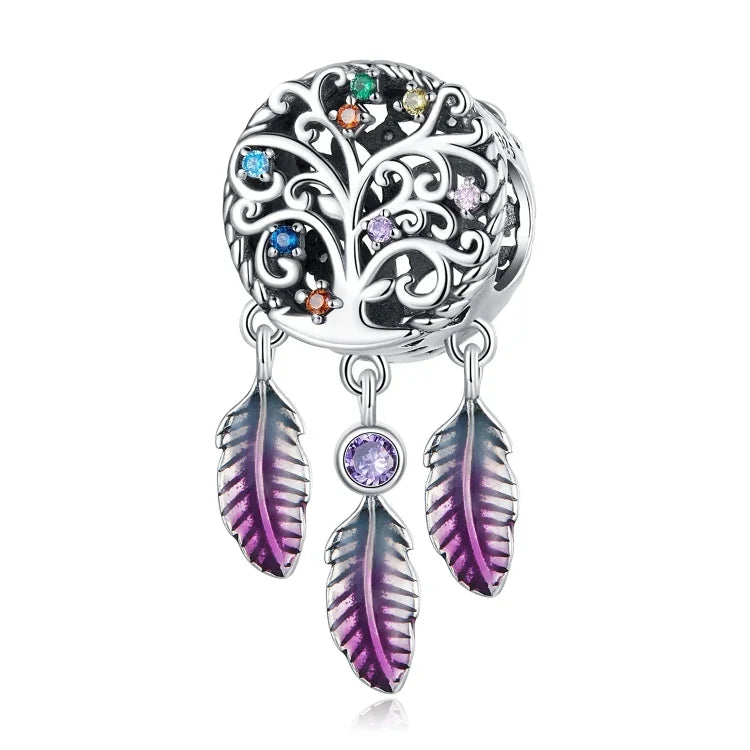 Breloques attrape-rêves Arbre de Vie en Argent Sterling S925, accessoires pour bracelet et collier, attrape-rêves Arbre de Vie