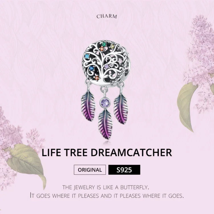 Breloques attrape-rêves Arbre de Vie en Argent Sterling S925, accessoires pour bracelet et collier, attrape-rêves Arbre de Vie