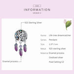 Breloques attrape-rêves Arbre de Vie en Argent Sterling S925, accessoires pour bracelet et collier, attrape-rêves Arbre de Vie