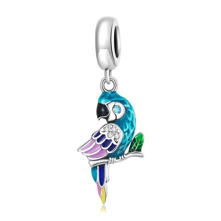 Pendentif perroquet en argent sterling S925, accessoires de collier bracelet DIY, perroquet