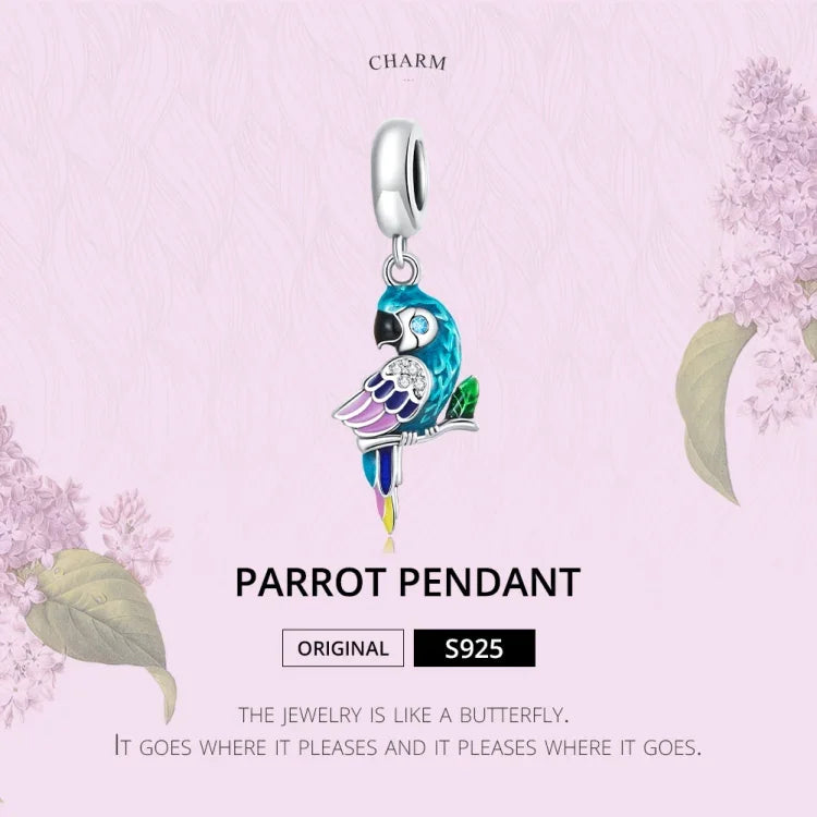 Pendentif perroquet en argent sterling S925, accessoires de collier bracelet DIY, perroquet