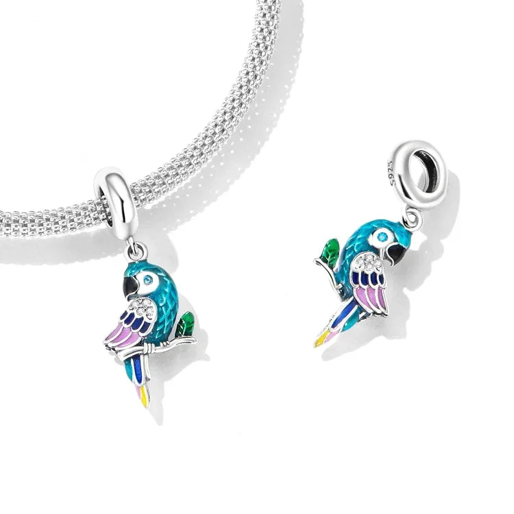 Pendentif perroquet en argent sterling S925, accessoires de collier bracelet DIY, perroquet