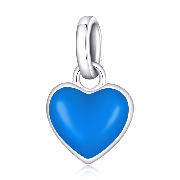 Accessoires de bracelet et de collier à pendentif cœur en argent sterling S925, pendentif cœur (jaune), pendentif cœur (bleu), pendentif cœur (rose), pendentif cœur (violet)
