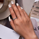 Bague ouverte pour femme en argent sterling S925, avec torsades et turquoises, torsades et turquoises