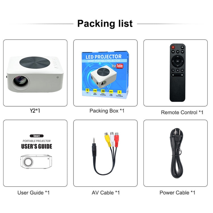 Projecteur intelligent mini LCD LED Y2 800x480P 80ANSI, prise US, prise UK, prise AU, prise EU