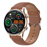 Montre connectée HK8Pro avec écran AMOLED de 1,36 pouce et bracelet en cuir, prend en charge la fonction NFC / la surveillance de l'oxygène sanguin, bracelet en cuir (noir), bracelet en cuir (doré), bracelet en cuir (argenté)