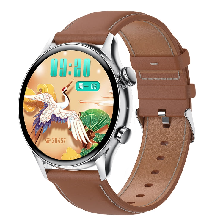 Montre connectée HK8Pro avec écran AMOLED de 1,36 pouce et bracelet en cuir, prend en charge la fonction NFC / la surveillance de l'oxygène sanguin, bracelet en cuir (noir), bracelet en cuir (doré), bracelet en cuir (argenté)