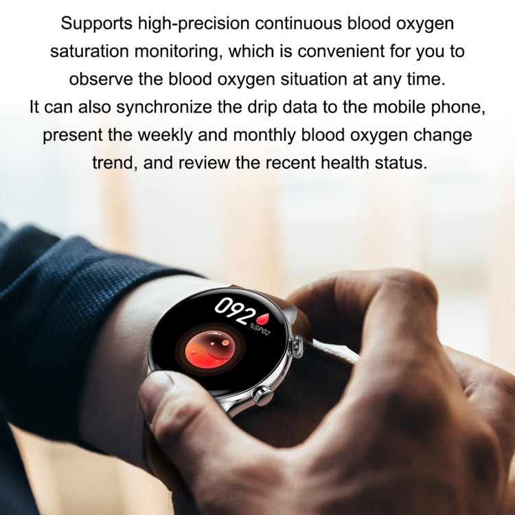 Montre connectée HK8Pro avec écran AMOLED de 1,36 pouce et bracelet en cuir, prend en charge la fonction NFC / la surveillance de l'oxygène sanguin, bracelet en cuir (noir), bracelet en cuir (doré), bracelet en cuir (argenté)