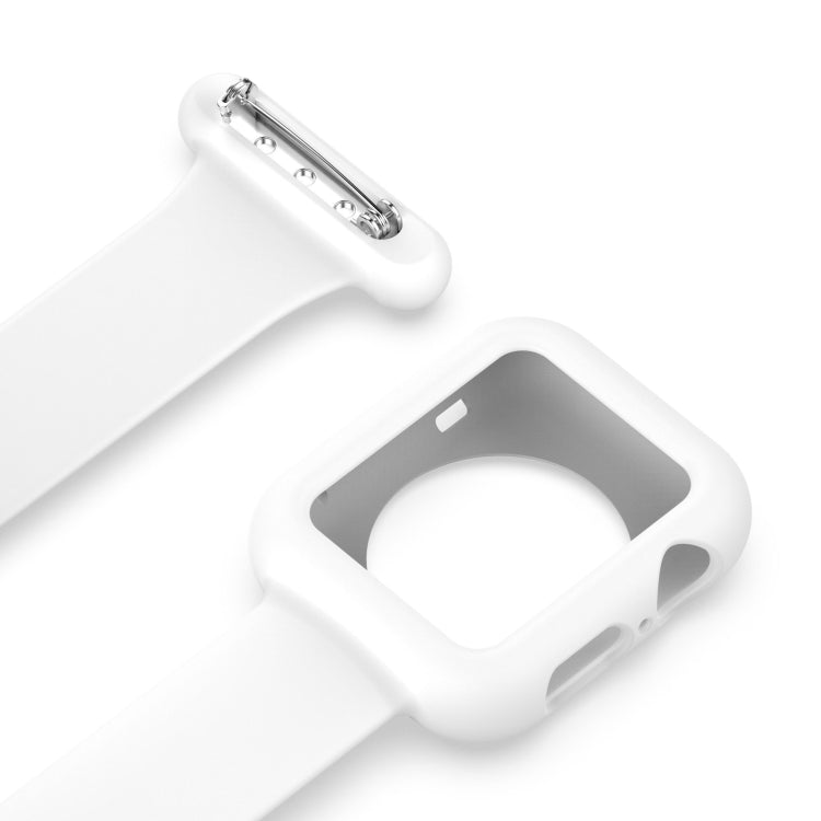 Boîtier de montre en silicone pour infirmière avec broche pour Apple Watch Series, 7 41mm / 6&SE&5&4 40mm / 3&2&1 38mm, 7 45mm / 6&SE&5&4 44mm / 3&2&1 42mm