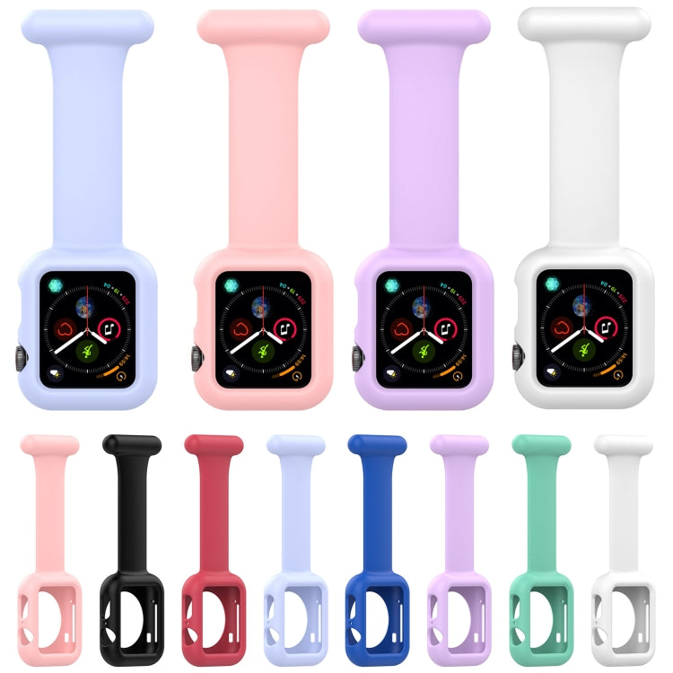 Boîtier de montre en silicone pour infirmière avec broche pour Apple Watch Series, 7 41mm / 6&SE&5&4 40mm / 3&2&1 38mm, 7 45mm / 6&SE&5&4 44mm / 3&2&1 42mm
