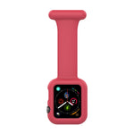 Boîtier de montre en silicone pour infirmière avec broche pour Apple Watch Series, 7 41mm / 6&SE&5&4 40mm / 3&2&1 38mm, 7 45mm / 6&SE&5&4 44mm / 3&2&1 42mm