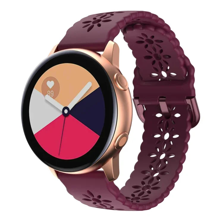 Bracelet de montre en silicone creux motif fleur de prunier, pour Samsung Galaxy Watch4 40/44mm, pour Samsung Galaxy Watch4 Classic 42/46mm