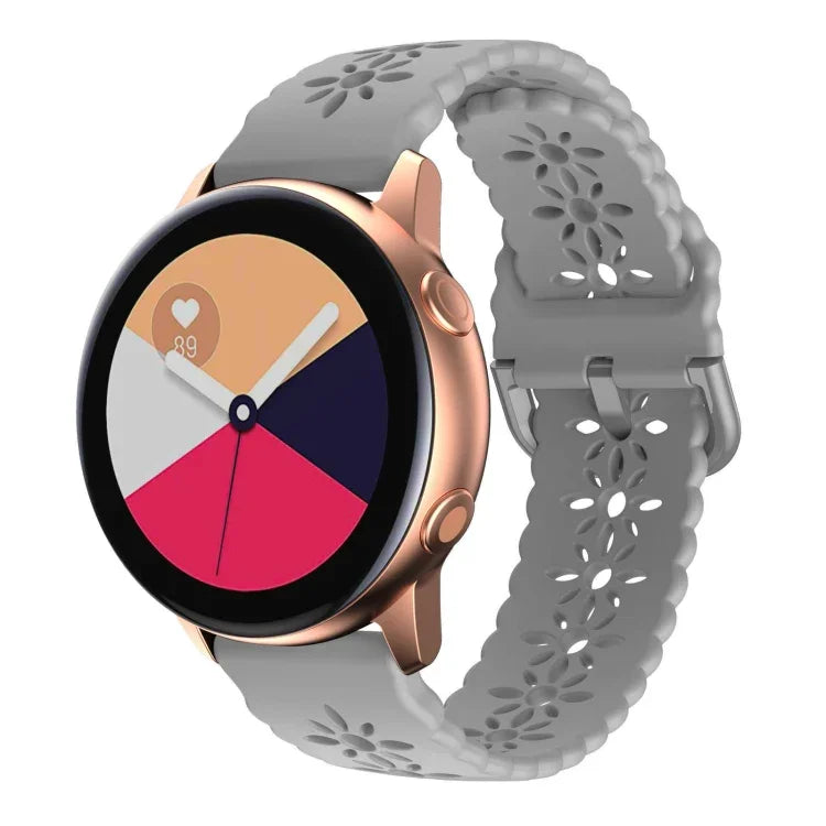 Bracelet de montre en silicone creux motif fleur de prunier, pour Samsung Galaxy Watch4 40/44mm, pour Samsung Galaxy Watch4 Classic 42/46mm