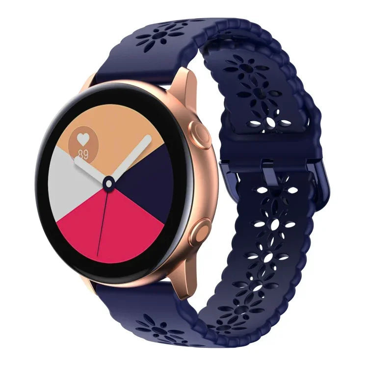 Bracelet de montre en silicone creux motif fleur de prunier, pour Samsung Galaxy Watch4 40/44mm, pour Samsung Galaxy Watch4 Classic 42/46mm