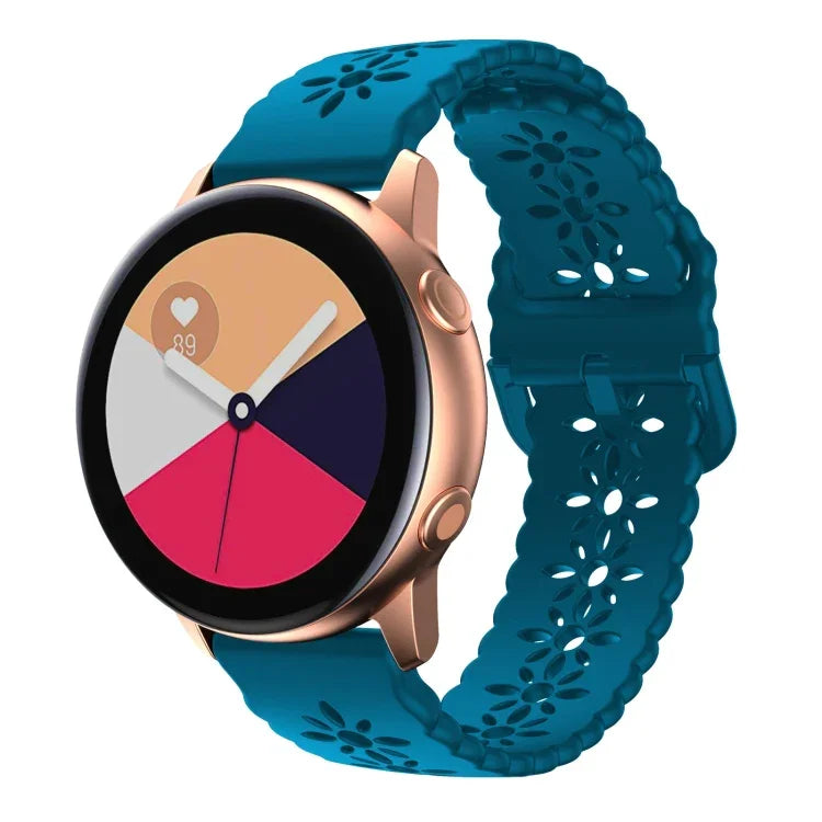Bracelet de montre en silicone creux motif fleur de prunier, pour Samsung Galaxy Watch4 40/44mm, pour Samsung Galaxy Watch4 Classic 42/46mm