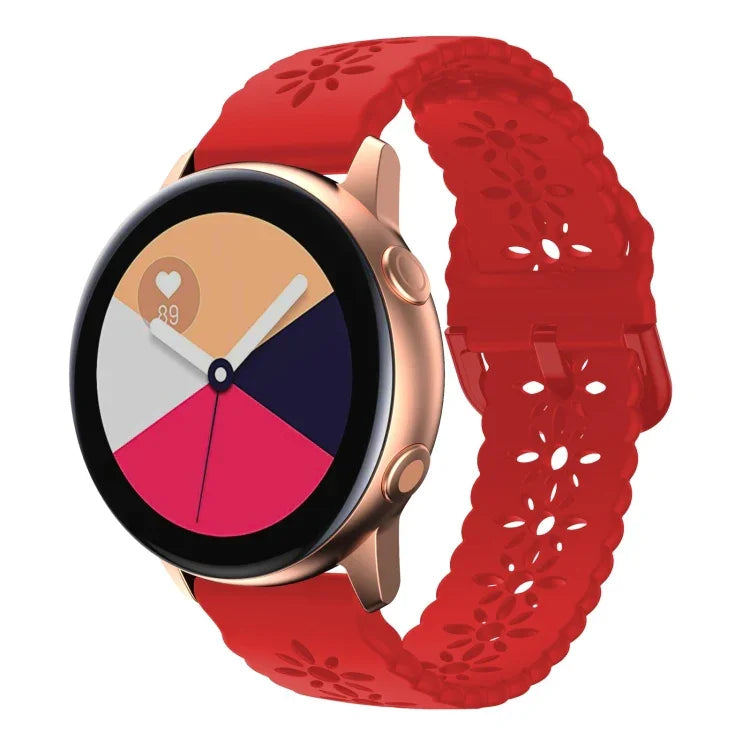 Bracelet de montre en silicone creux motif fleur de prunier, pour Samsung Galaxy Watch4 40/44mm, pour Samsung Galaxy Watch4 Classic 42/46mm
