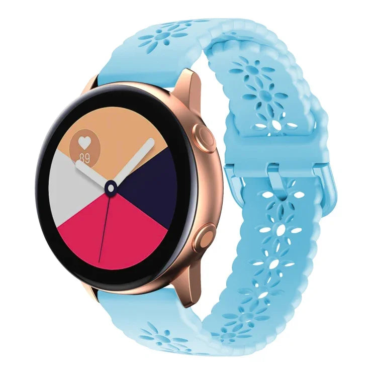 Bracelet de montre en silicone creux motif fleur de prunier, pour Samsung Galaxy Watch4 40/44mm, pour Samsung Galaxy Watch4 Classic 42/46mm
