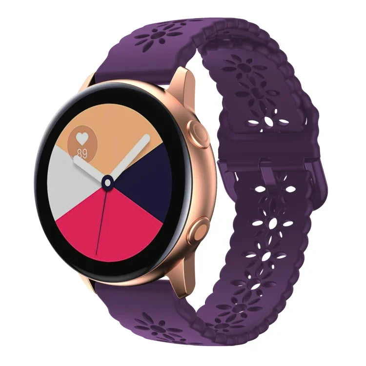 Bracelet de montre en silicone creux motif fleur de prunier, pour Samsung Galaxy Watch4 40/44mm, pour Samsung Galaxy Watch4 Classic 42/46mm