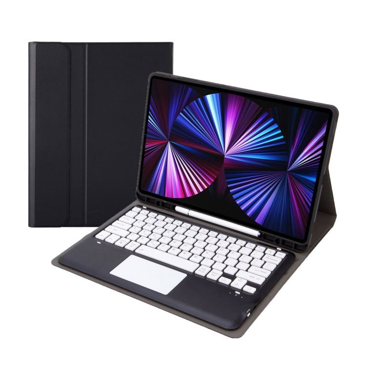 Étui pour tablette en cuir avec clavier Bluetooth et pavé tactile détachable T12B-A, pour iPad Air 13 2025/2024 / Pro 12,9 pouces 2021/2020/2018