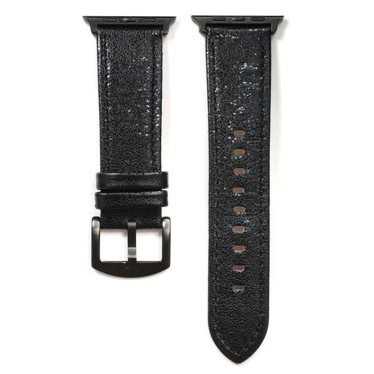 Bracelet de montre en cuir véritable à paillettes pour Apple Watch Series, 7 41mm / 6&SE&5&4 40mm / 3&2&1 38mm, 7 45mm / 6&SE&5&4 44mm / 3&2&1 42mm
