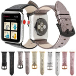 Bracelet de montre en cuir véritable à paillettes pour Apple Watch Series, 7 41mm / 6&SE&5&4 40mm / 3&2&1 38mm, 7 45mm / 6&SE&5&4 44mm / 3&2&1 42mm