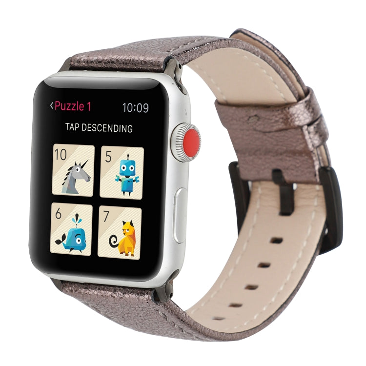Bracelet de montre en cuir véritable à paillettes pour Apple Watch Series, 7 41mm / 6&SE&5&4 40mm / 3&2&1 38mm, 7 45mm / 6&SE&5&4 44mm / 3&2&1 42mm