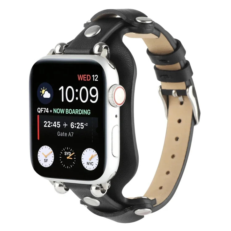 Bracelet en cuir véritable pour Apple Watch Series, 7 41mm / 6&SE&5&4 40mm / 3&2&1 38mm, 7 45mm / 6&SE&5&4 44mm / 3&2&1 42mm